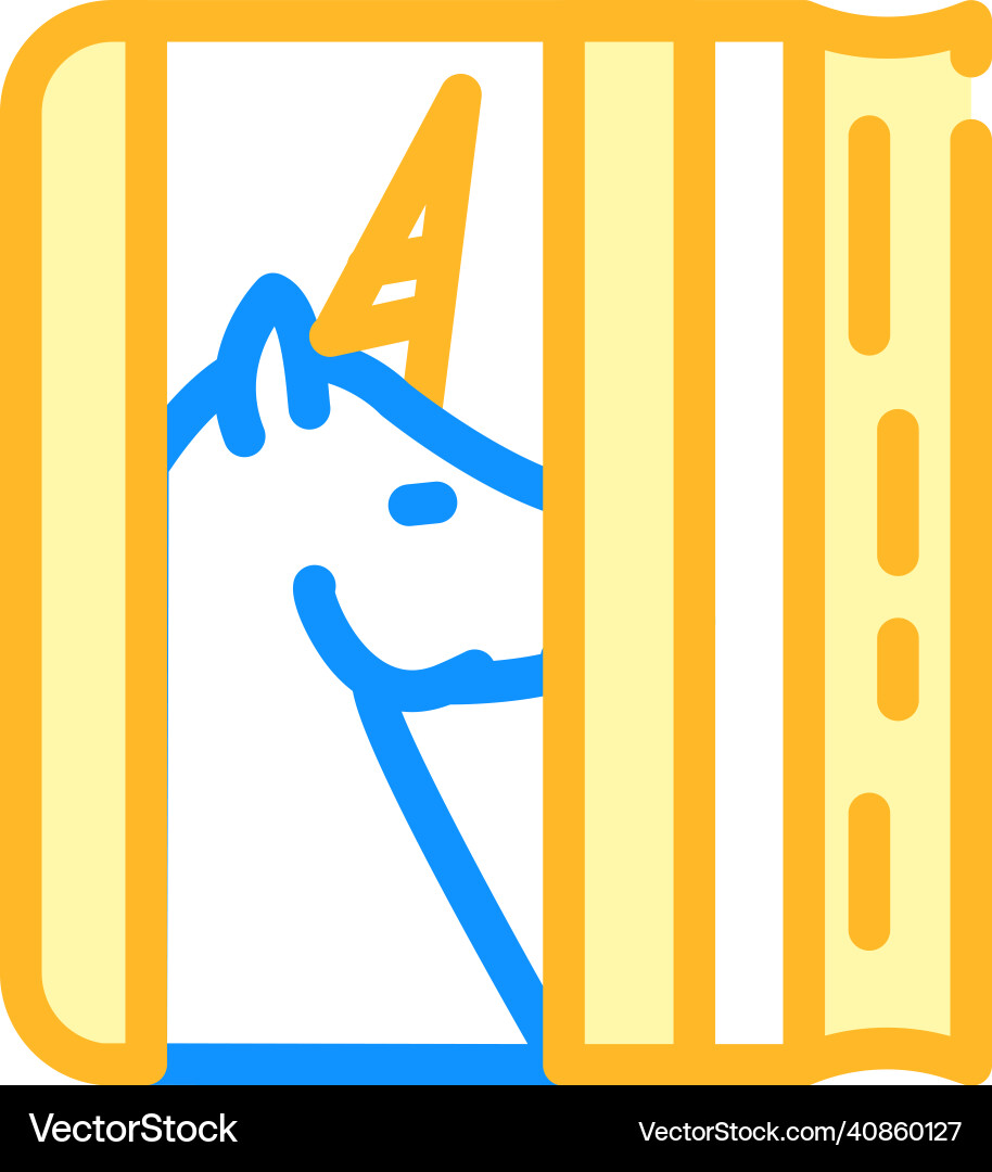 Diary with unicorn color icon Diary with unicorn color icon vector image