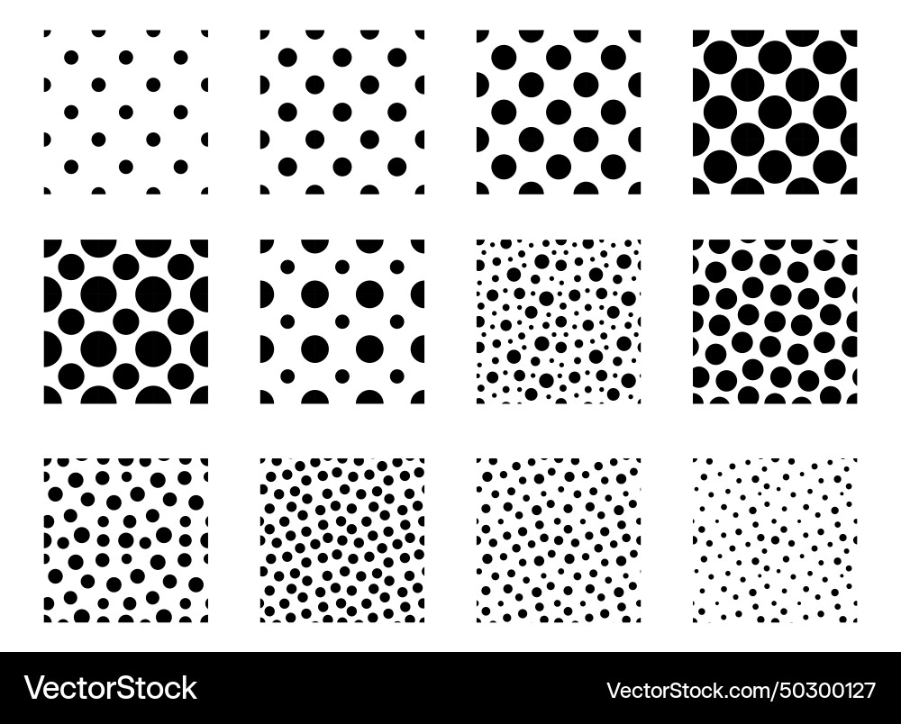 Dot pattern set polka background Dot pattern set polka background Vector Image