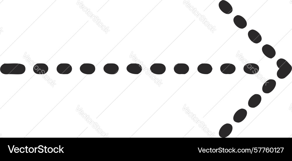 Dotted line arrow for subtle directional guide vector image