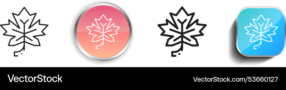Dry leaf icon thin linear regular and button Dry leaf icon thin linear regular and button Vector Image