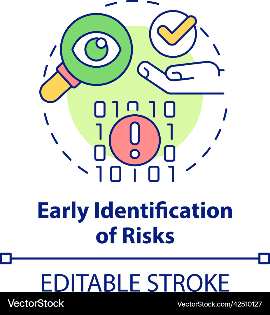 Early identification of risks concept icon Vector Image