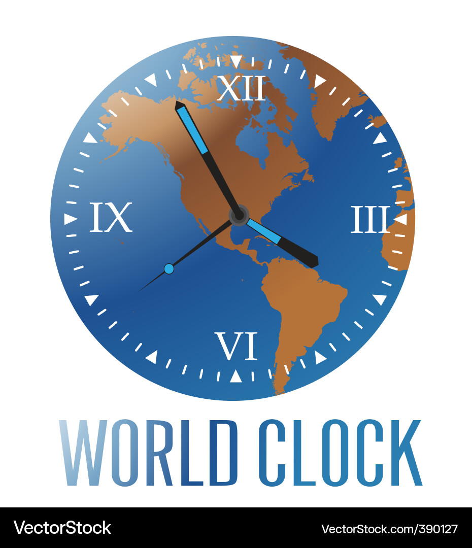 Global Time Display vector image
