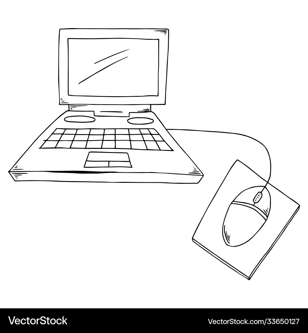 Laptop with a mouse computer Laptop with a mouse computer vector image