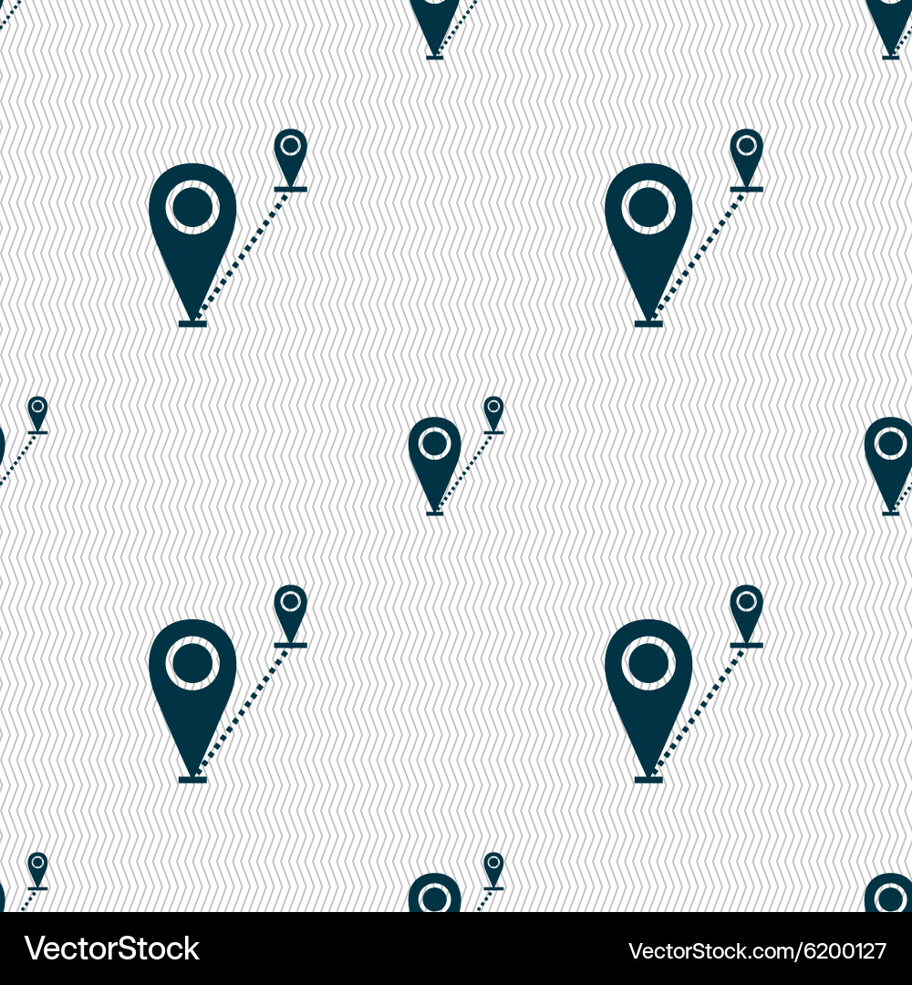 Map pointer icon sign seamless abstract background Vector Image