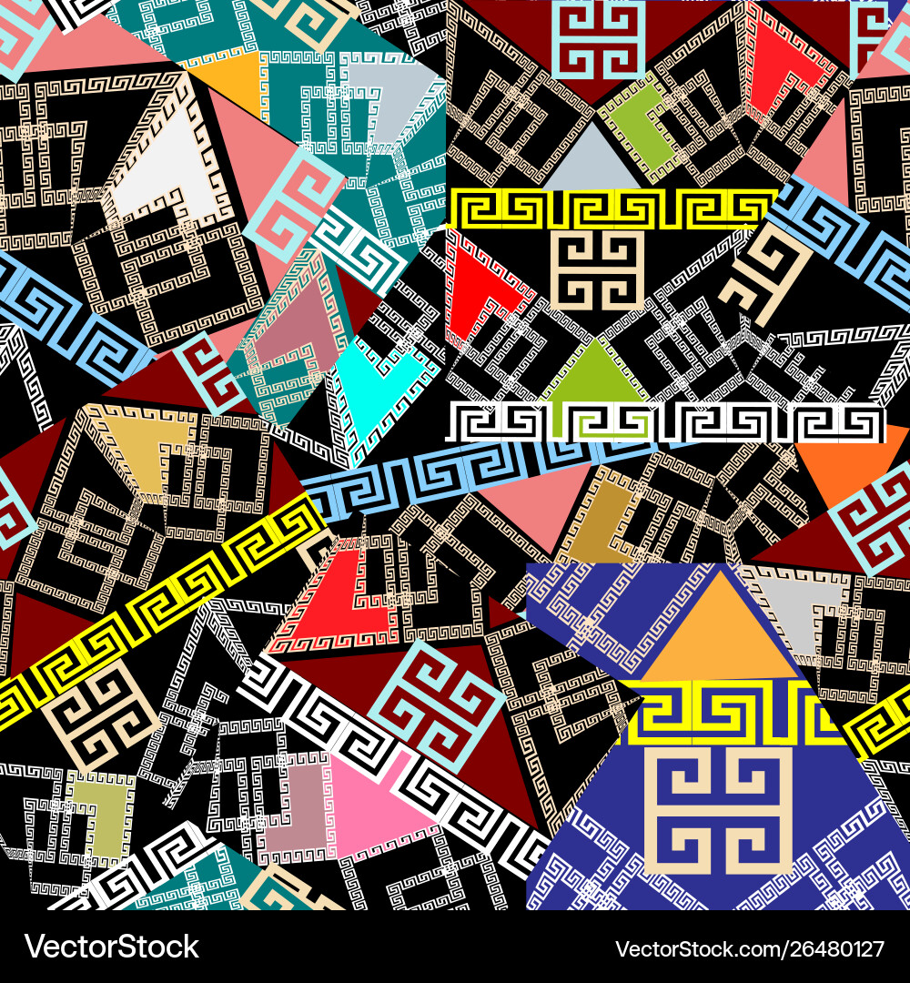 Patchwork colorful seamless pattern geometric Patchwork colorful seamless pattern geometric vector image