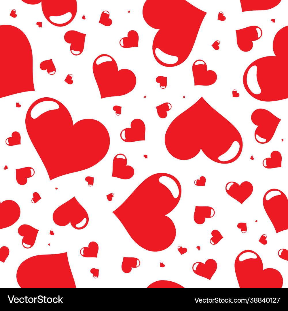 Random heart print seamless transparent pattern vector image