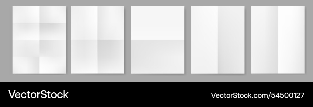 Realistic paper with folded effect both side view Realistic paper with folded effect both side view vector image