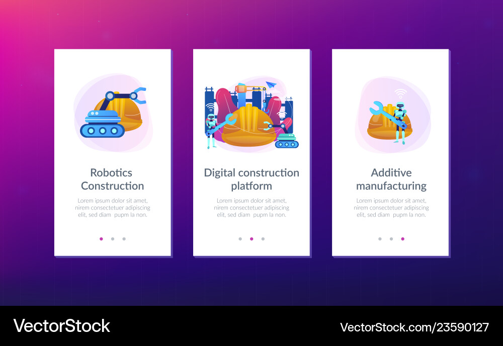 Robotics construction app interface template Robotics construction app interface template Vector Image