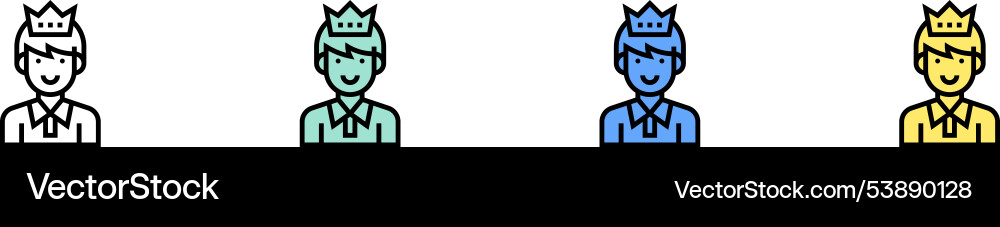 Boy icon outline green blue and yellow style Boy icon outline green blue and yellow style vector image