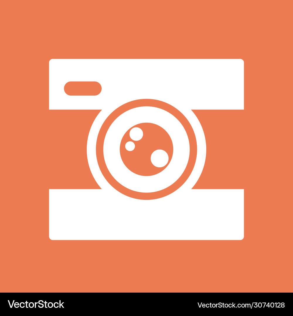 Camera icon for websites and apps image on red Camera icon for websites and apps image on red vector image