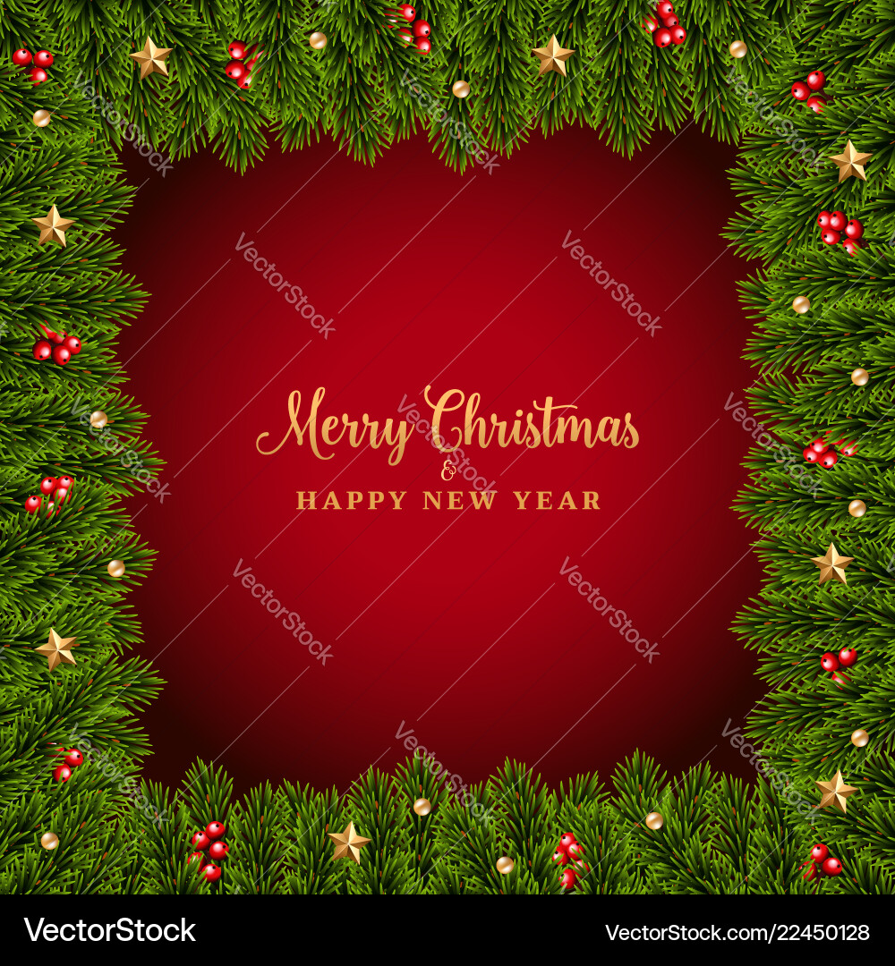Christmas fir background realistic look holiday Christmas fir background realistic look holiday vector image
