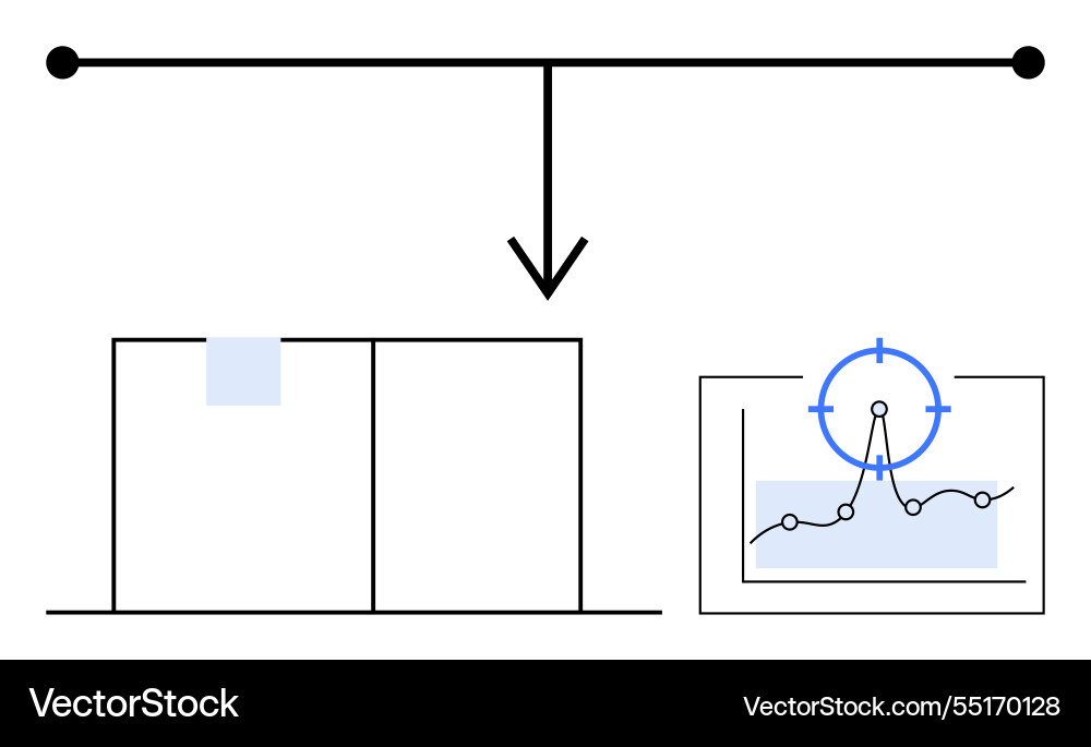 Data analysis process flow with focused insight Data analysis process flow with focused insight vector image