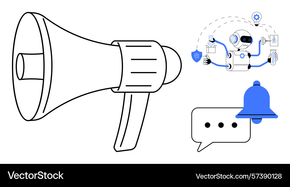 Digital automation for communication Digital automation for communication vector image