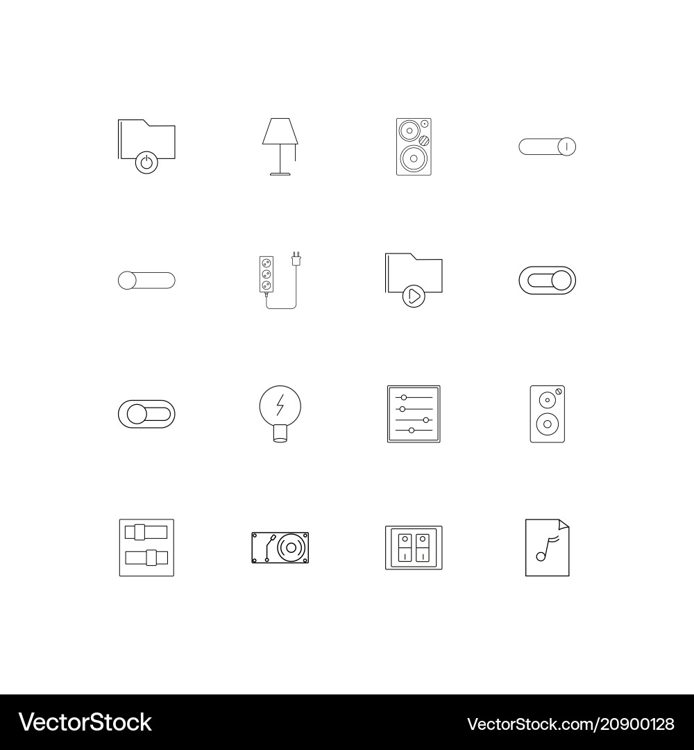 Electrical linear thin icons set outlined simple Vector Image
