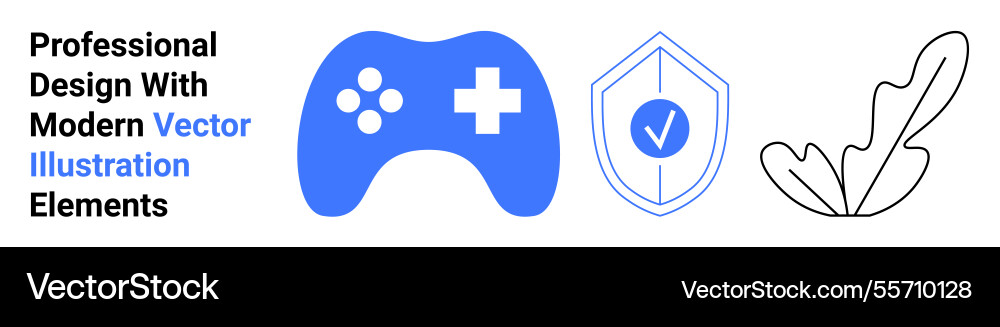 Game controller shield with checkmark Game controller shield with checkmark vector image