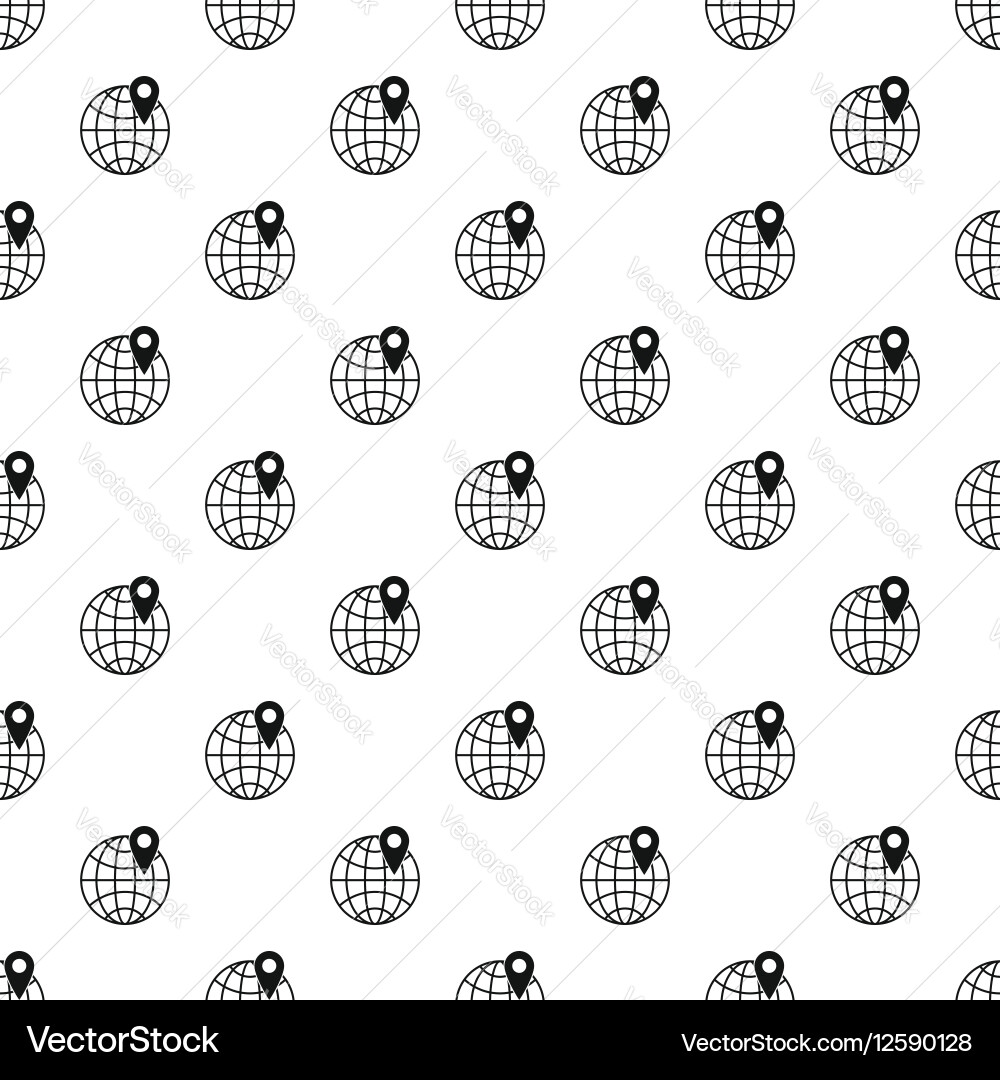 Globe and map pointer pattern simple style vector image