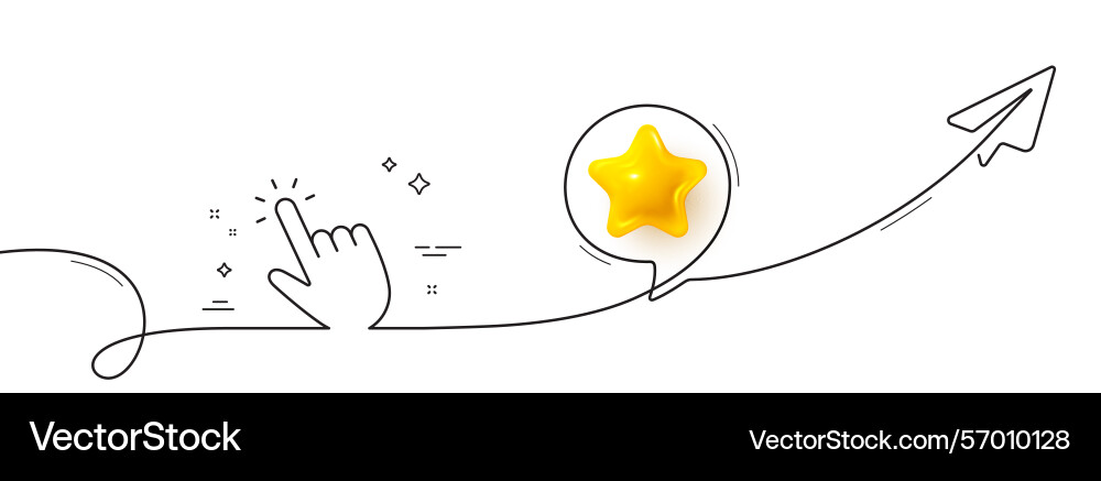 Hand cursor line icon click action sign Hand cursor line icon click action sign vector image