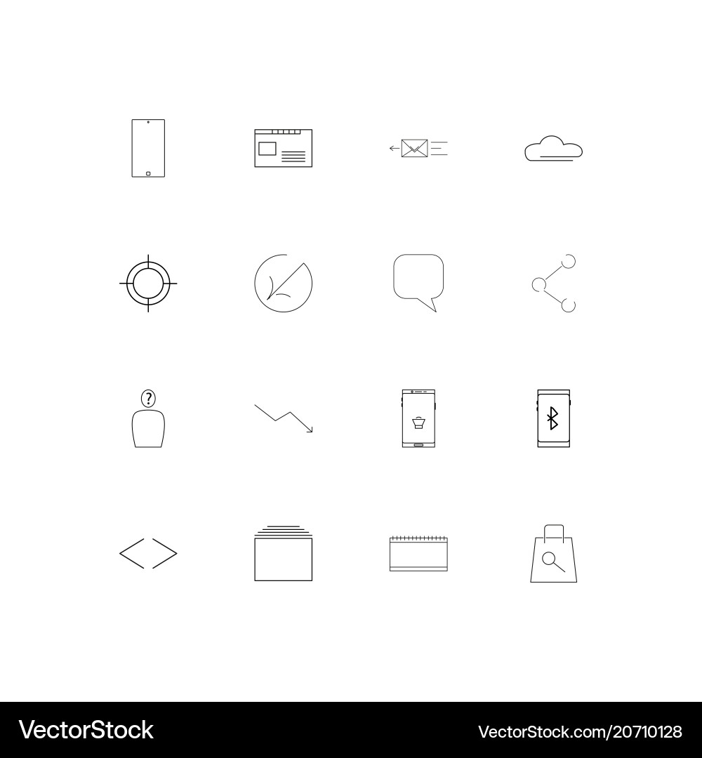 Internet of things simple linear icons set vector image