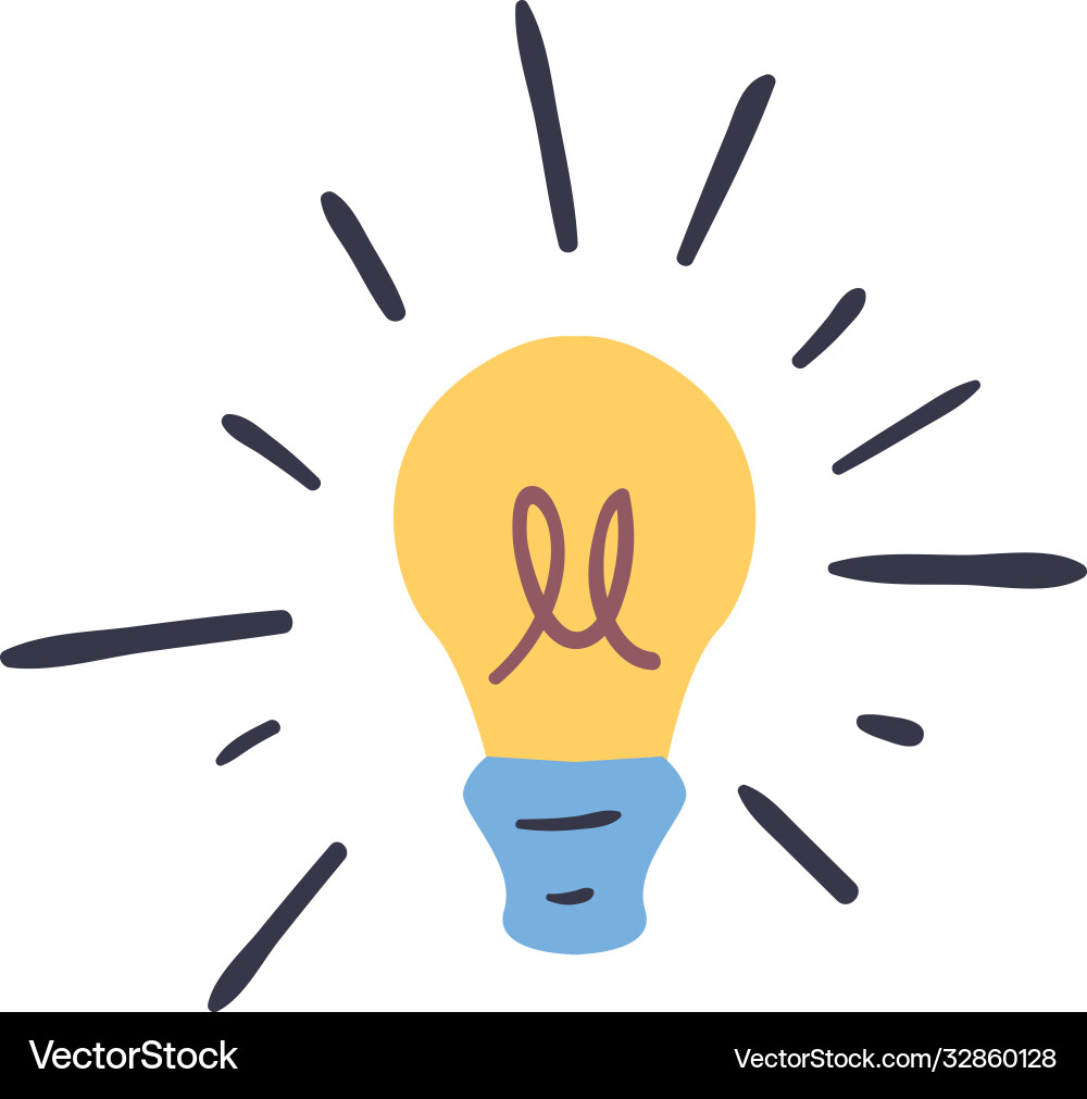 Light bulb line and fill style icon design Vector Image