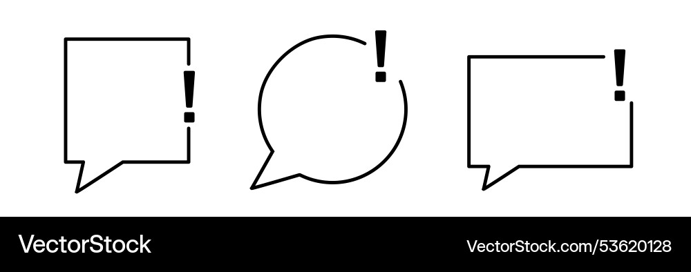Minimalistic black empty frame with exclamation Minimalistic black empty frame with exclamation vector image