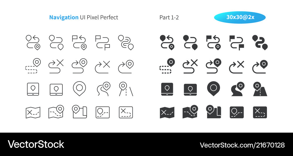 Navigation ui pixel perfect well-crafted Navigation ui pixel perfect well-crafted vector image