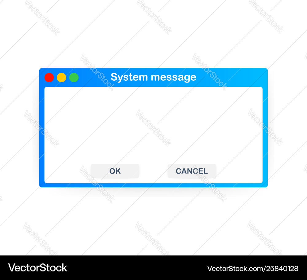 Old school operating system message template Old school operating system message template vector image
