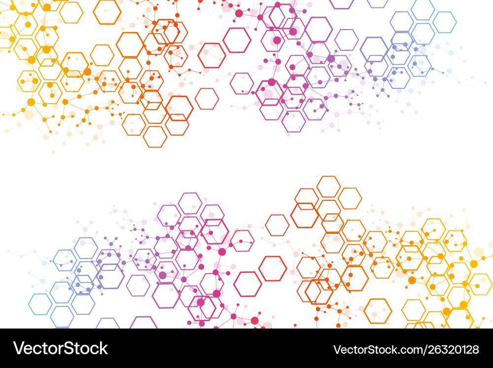 Science network pattern connecting lines and dots vector image
