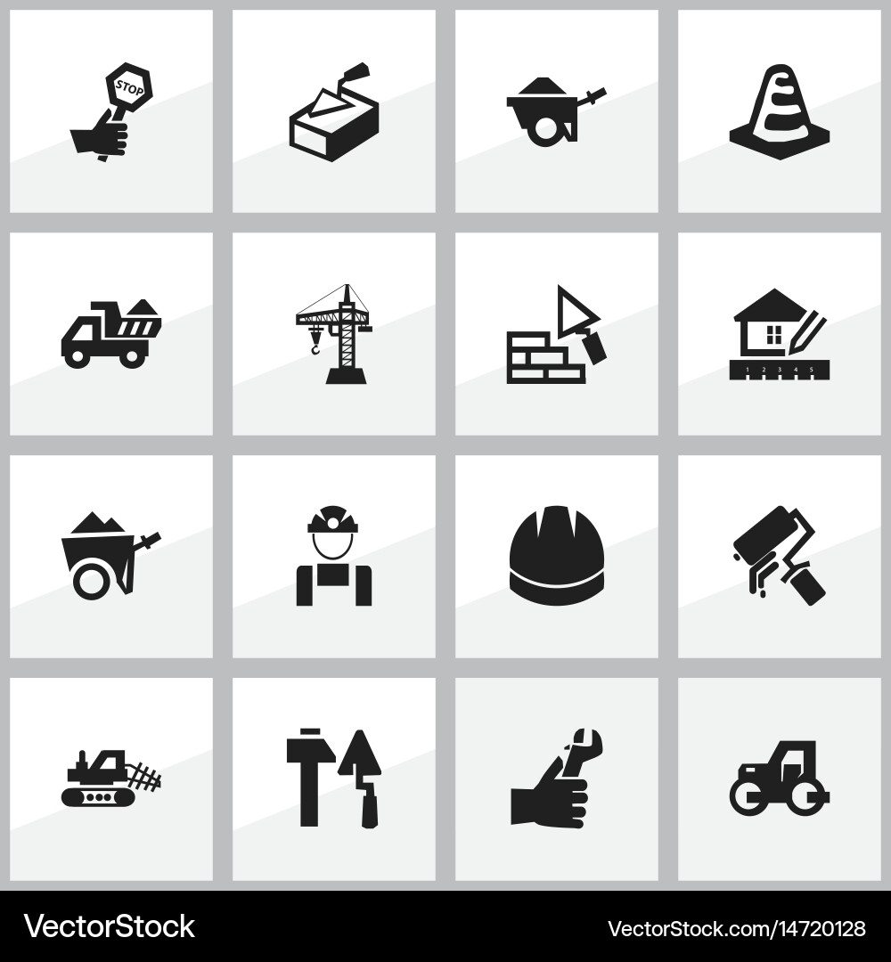 Set of 16 editable structure icons includes vector image