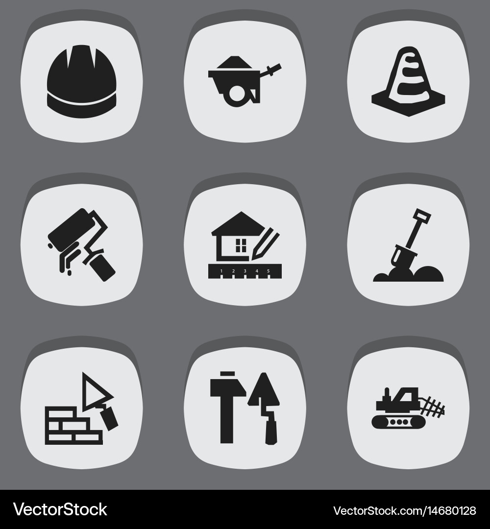 Set of 9 editable structure icons includes Vector Image