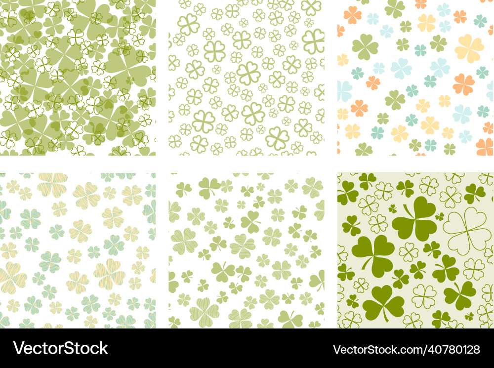 Set of abstract seamless pattern with green Set of abstract seamless pattern with green vector image