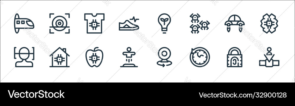 Technology future line icons linear set Technology future line icons linear set vector image