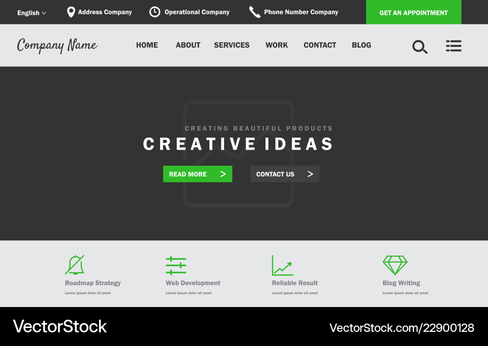 Ui design website template for business Ui design website template for business vector image