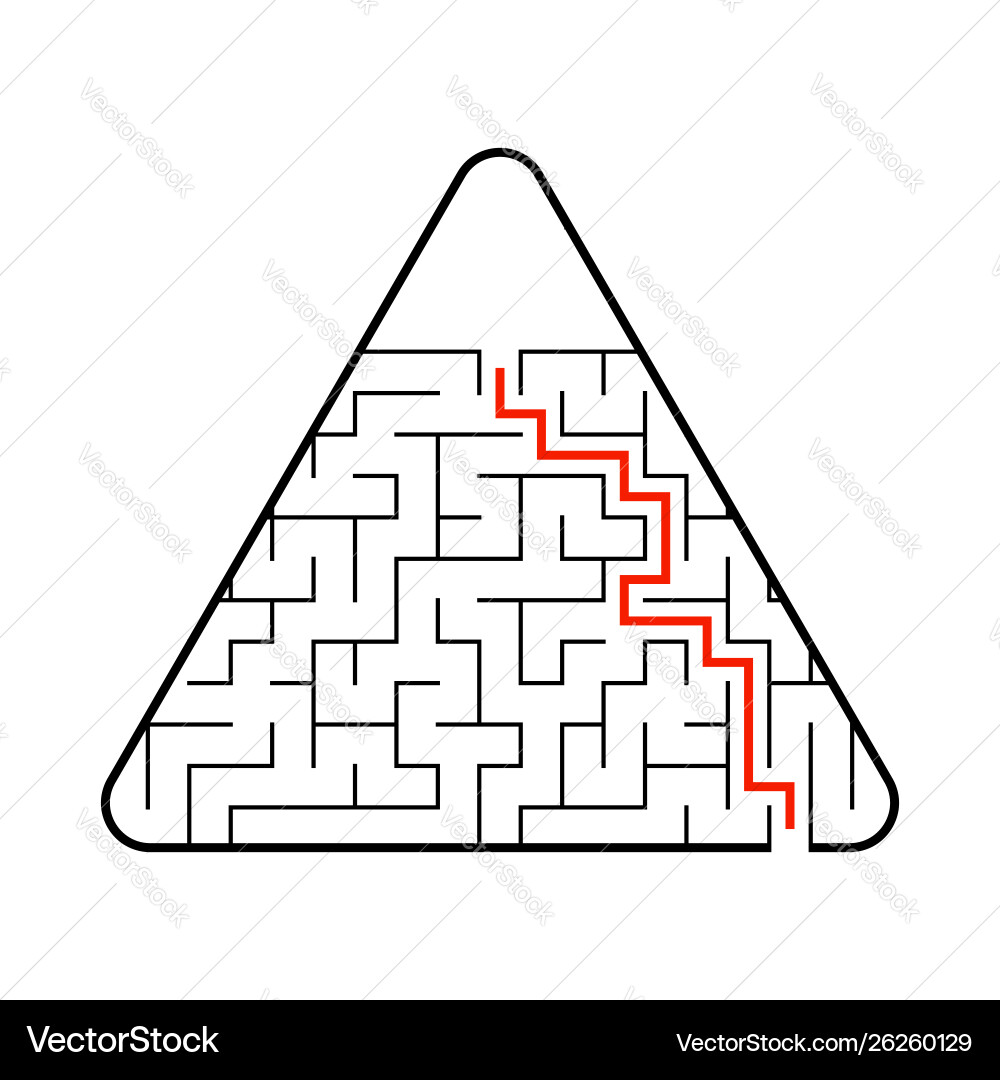 Abstract triangular labyrinth game for kids Abstract triangular labyrinth game for kids Vector Image
