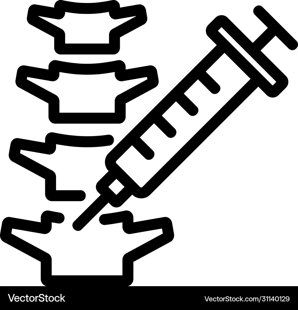 Back spine injection icon outline Back spine injection icon outline vector image