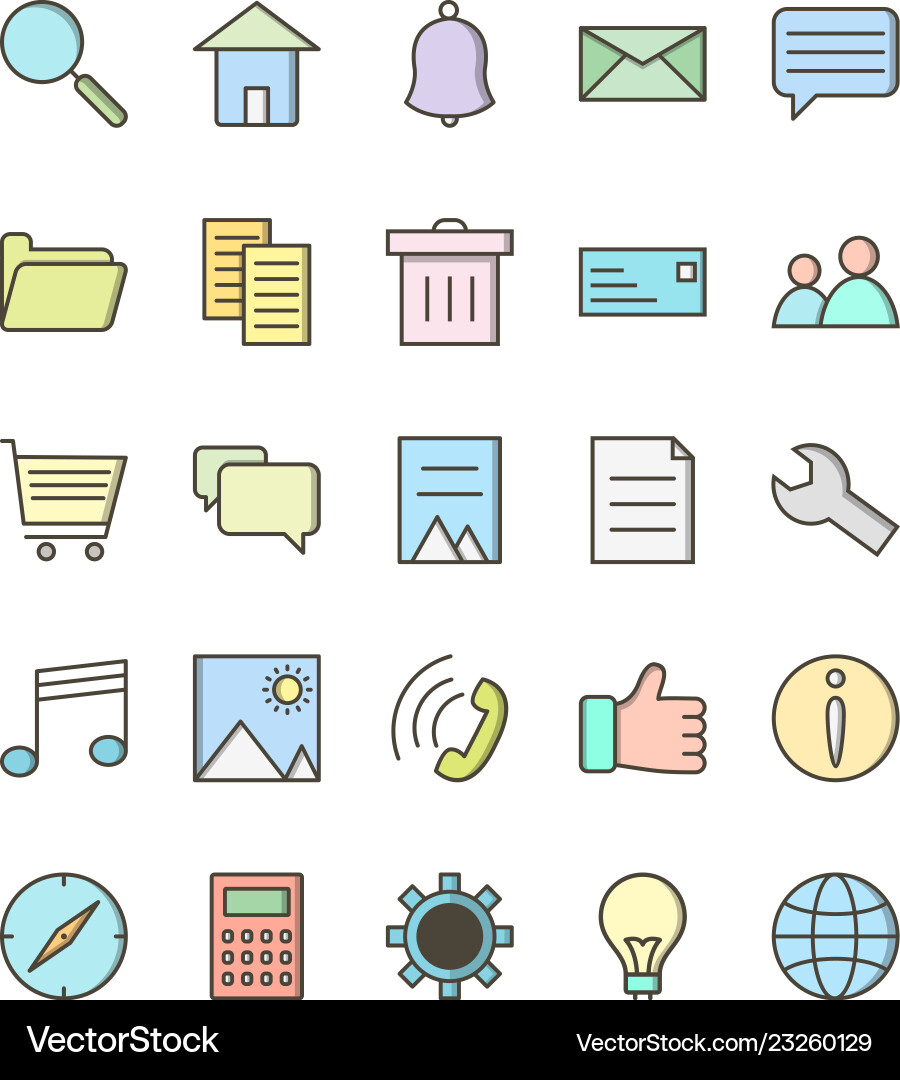 Basic ui icon set Basic ui icon set vector image