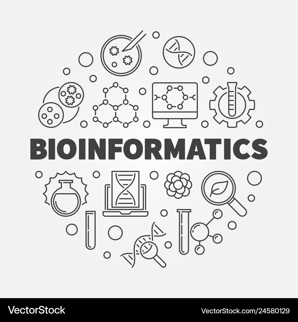 Bioinformatics Round Concept vector image