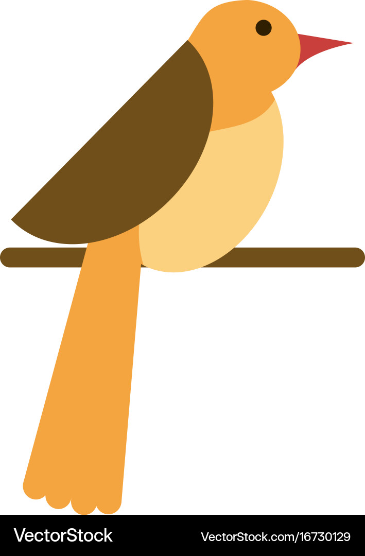 Bird on branch icon image Vector Image