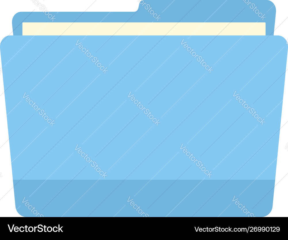 Blue computer file folder icon flat style Blue computer file folder icon flat style Vector Image