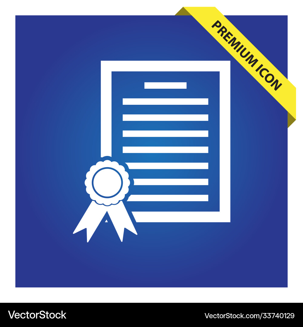 Certificate icon for web and mobile Certificate icon for web and mobile Vector Image