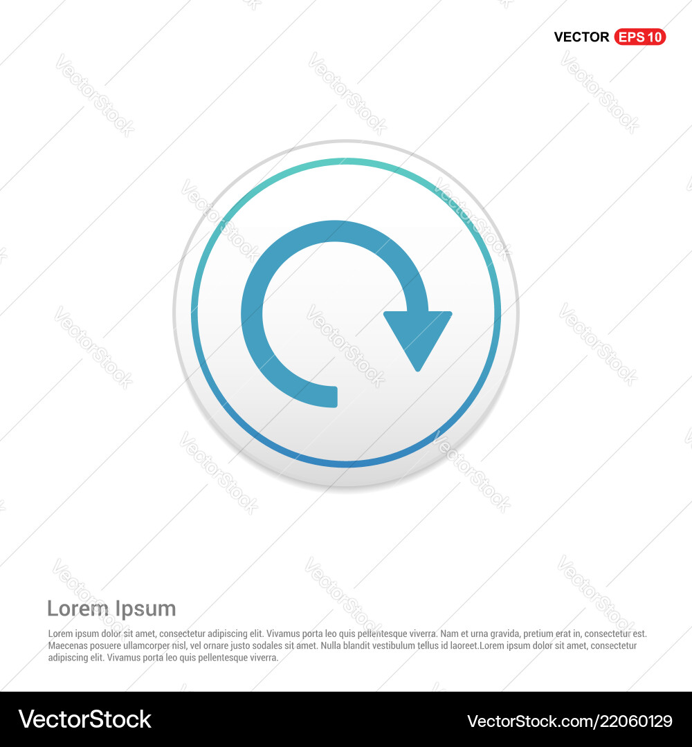 Circular Reload Button - White Vector Image