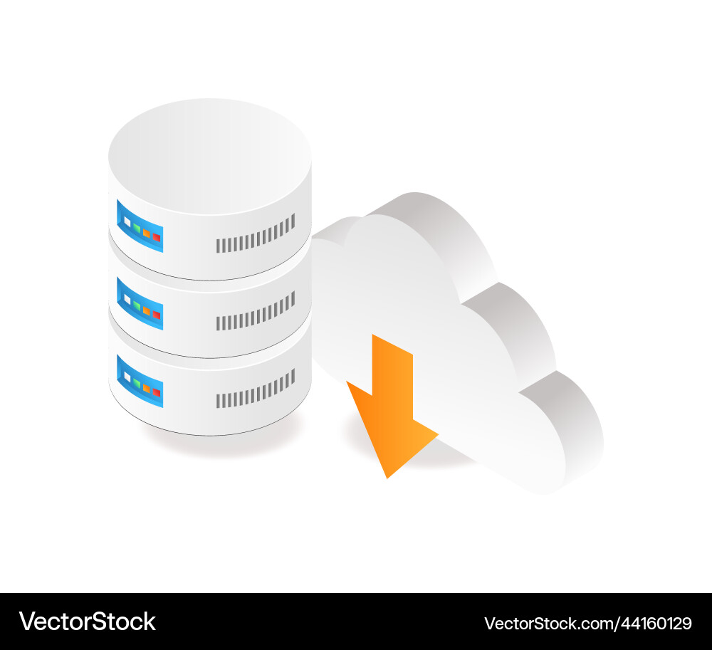 Cloud server database Cloud server database vector image