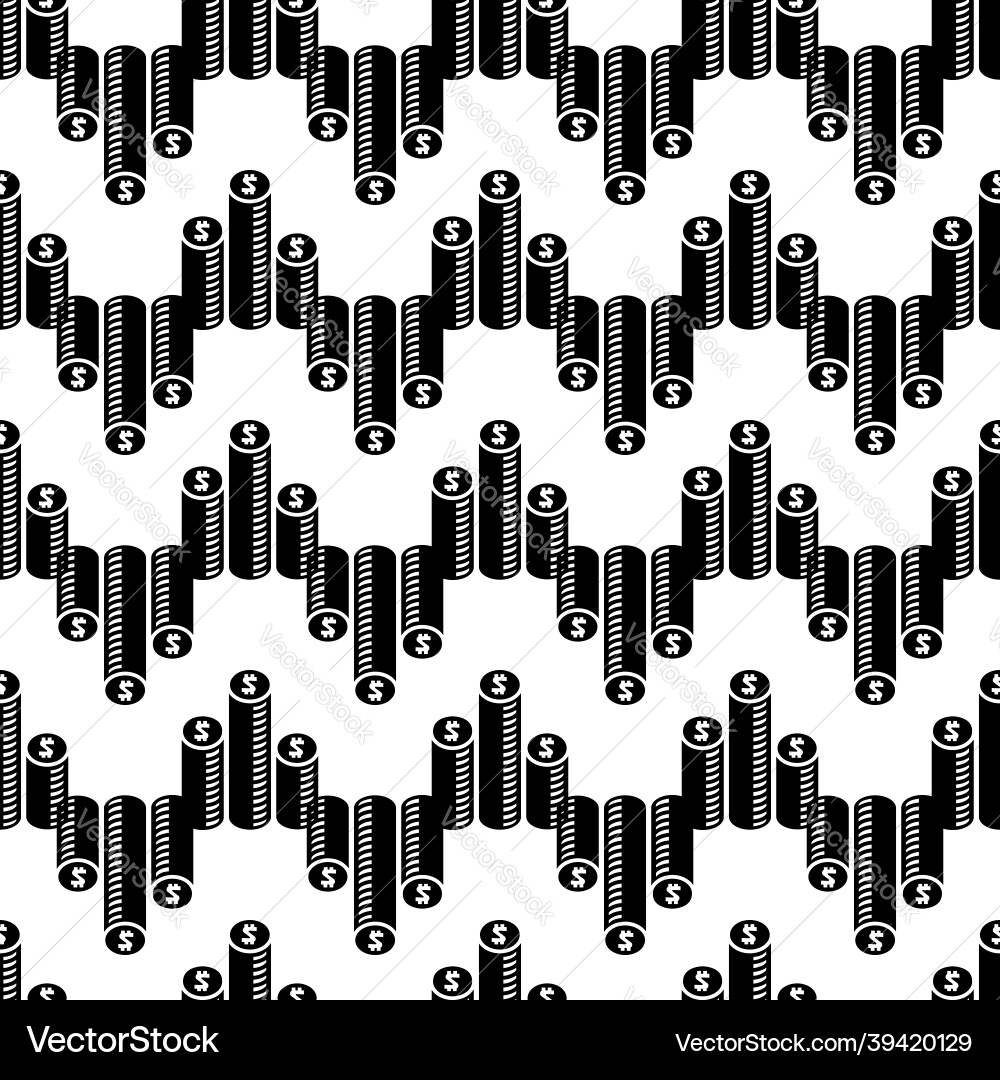 Coin stack pattern seamless Coin stack pattern seamless vector image