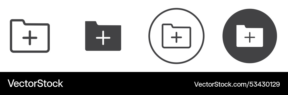 Create folder icon thin line vector image