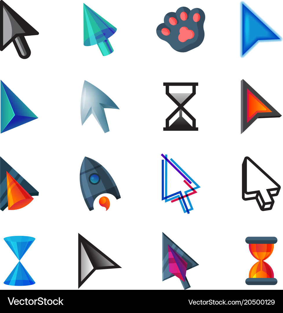 Cursor cursorial pointer icons of mouse Vector Image