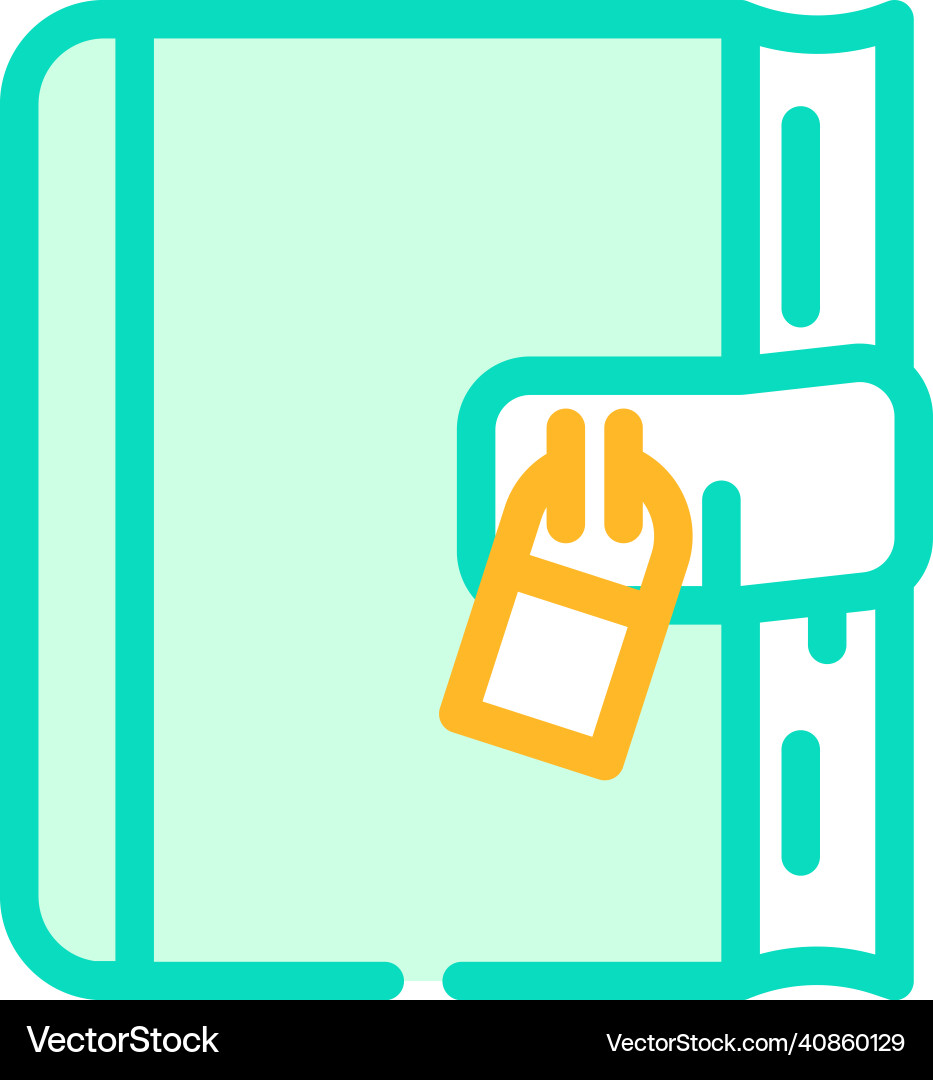 Diary with lock color icon Diary with lock color icon vector image