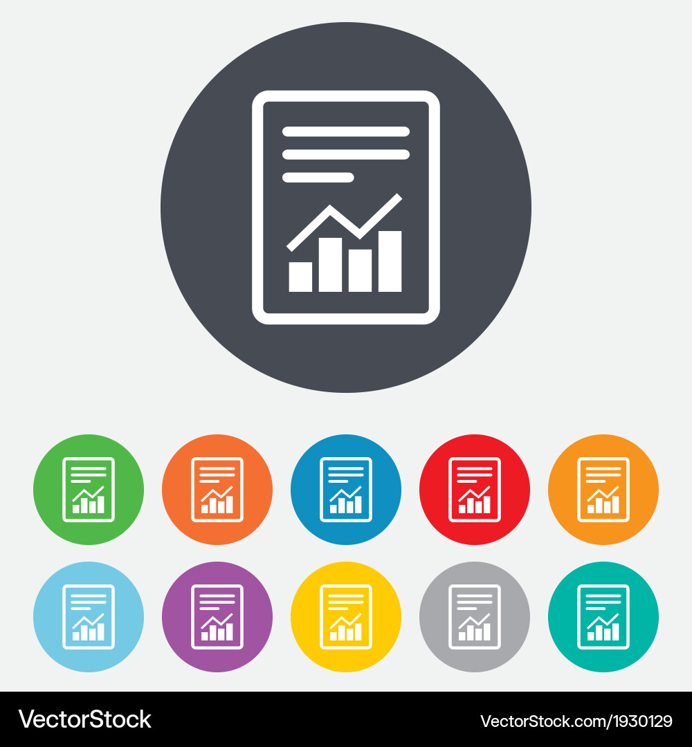 Document Sign with Chart Icon vector image