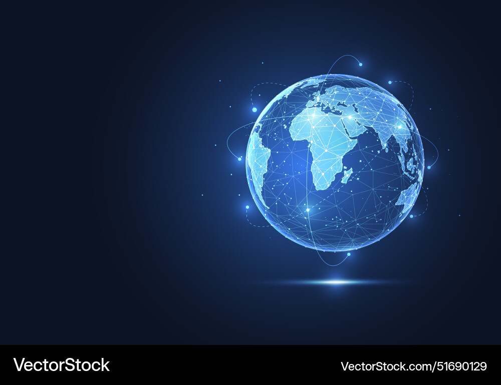 Global network connection world map point Vector Image