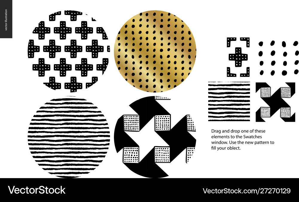 Hand drawn patterns - rounded Hand drawn patterns - rounded vector image