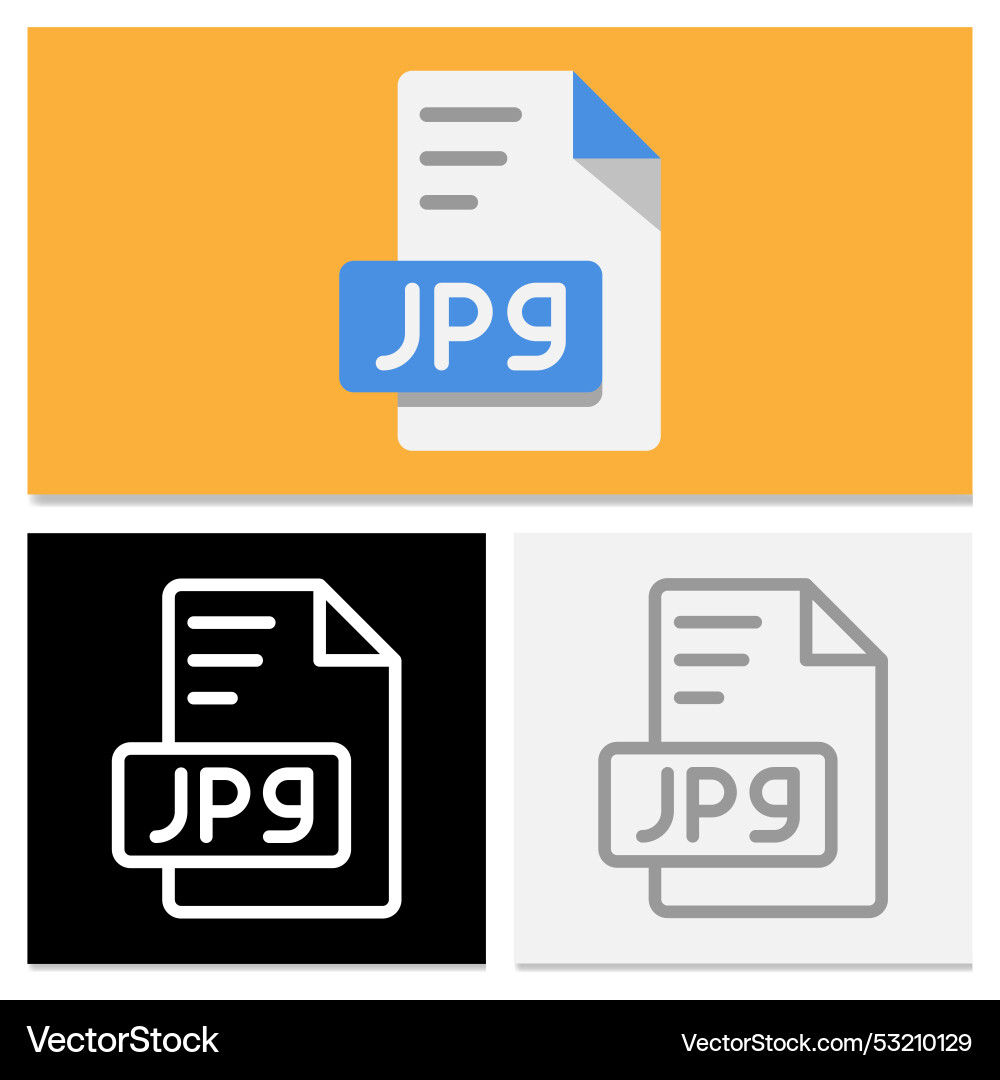 Jpg document file format set of flat Vector Image