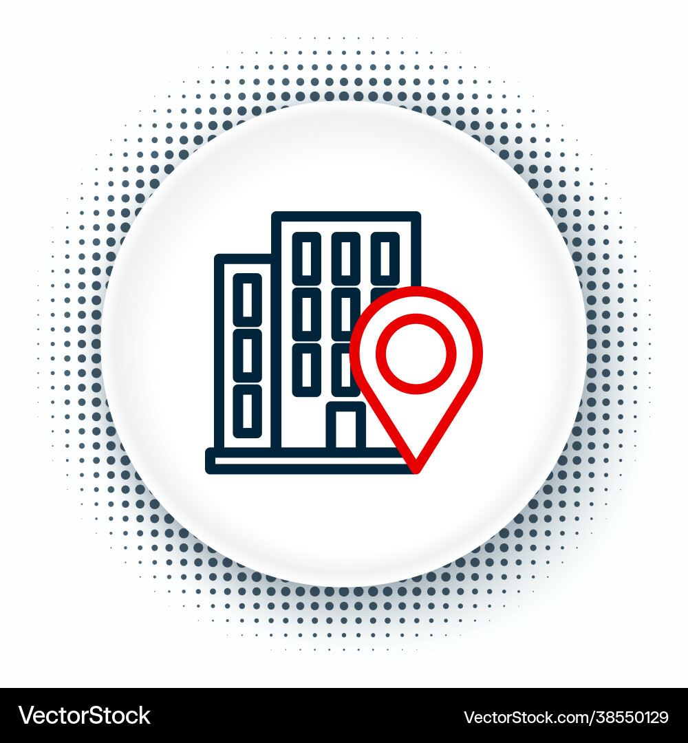 Line map pointer with house icon isolated on white Line map pointer with house icon isolated on white Vector Image